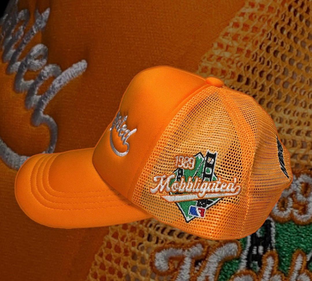 Orange Mobbligated Trucker Hats