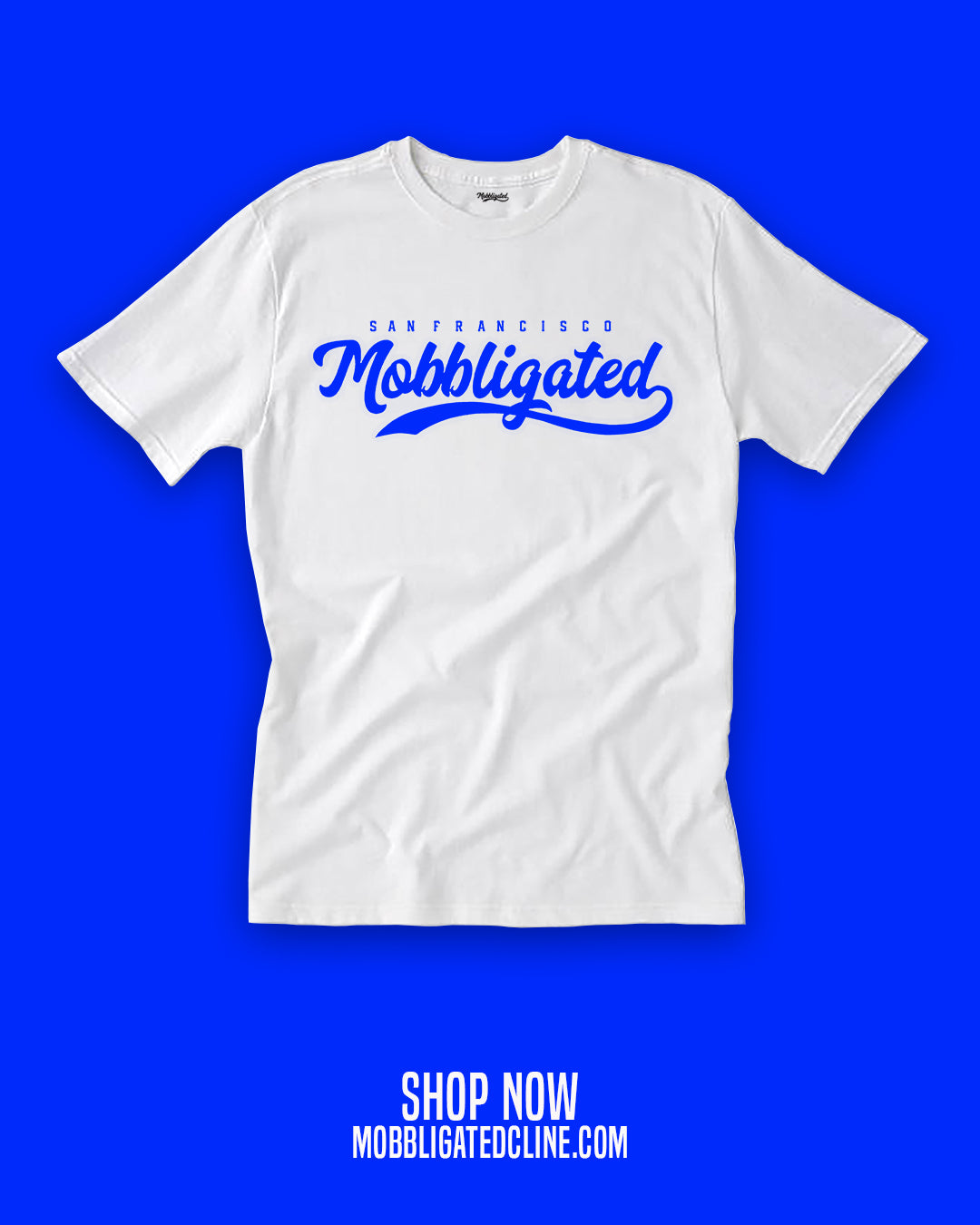 White & Blue Mobbligated T-shirt