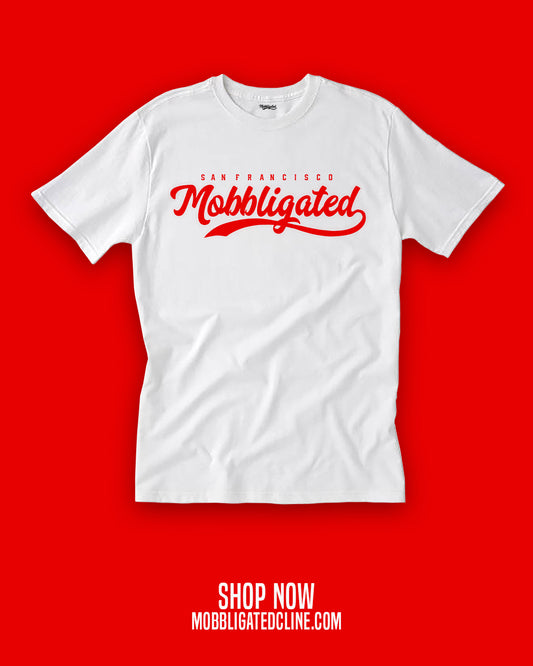 White & Red  Mobbligated T-shirt